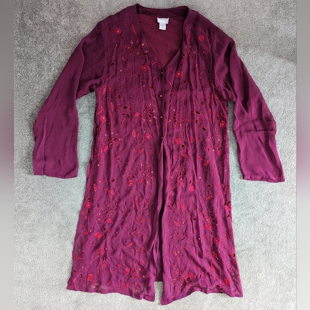 Florissant Vintage red tunic blouse size Large